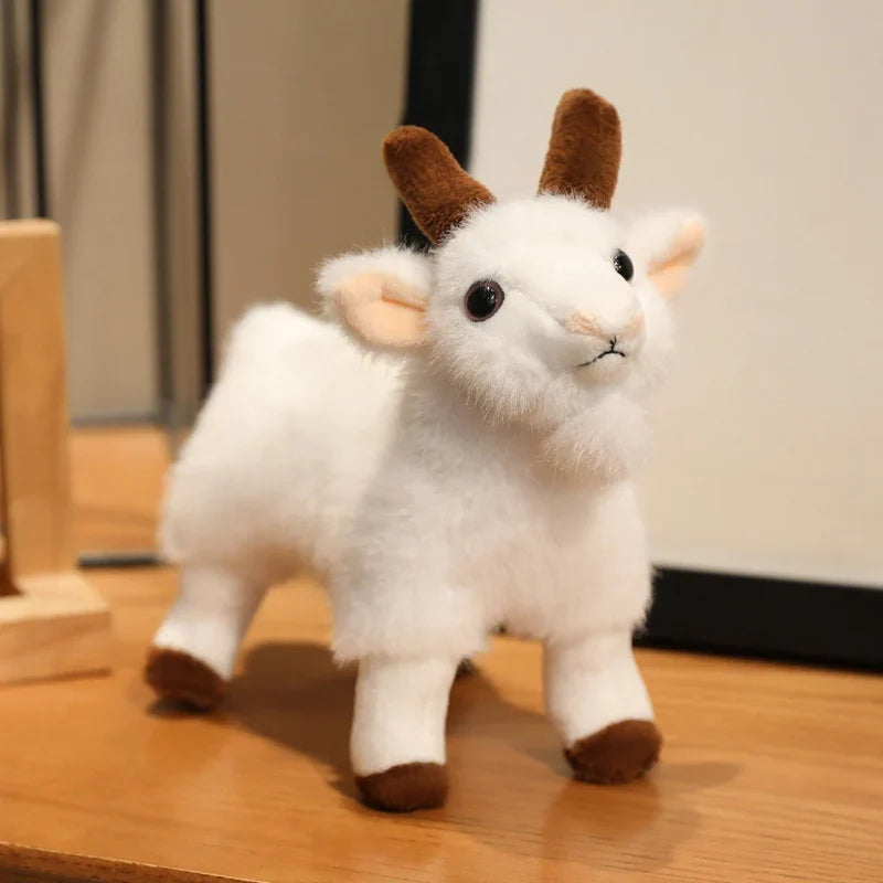 18cm Plush Black White Goat Pendant Toy-5