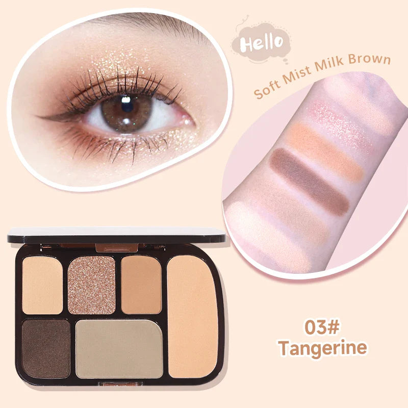 6 Color Earth Tone Eyeshadow Palette Waterproof-5